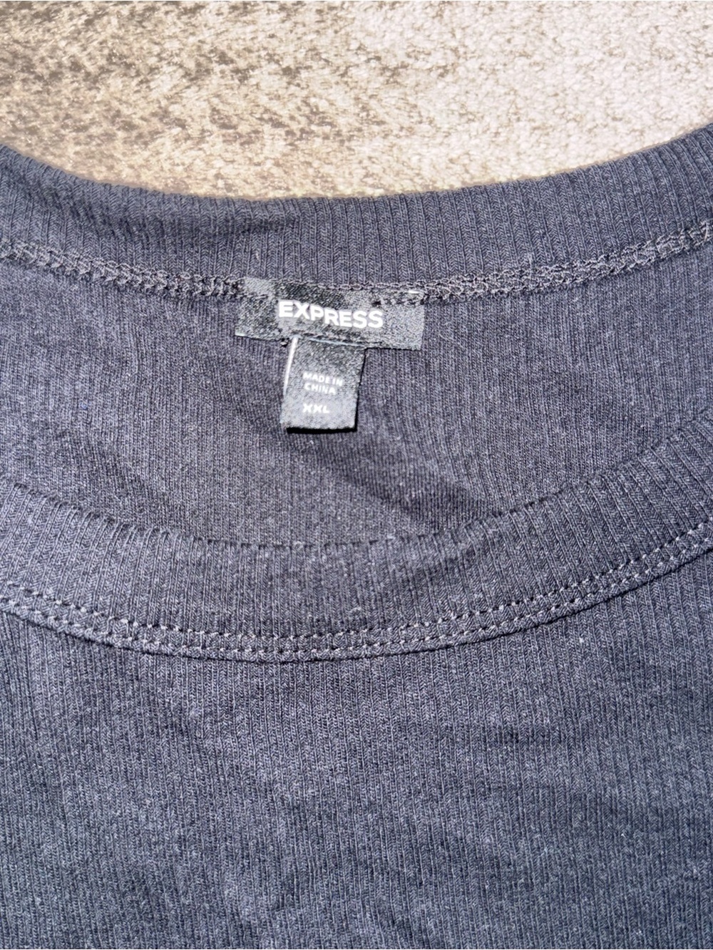 Express Men's Black Ribbed Tank - Picture 2 of 2